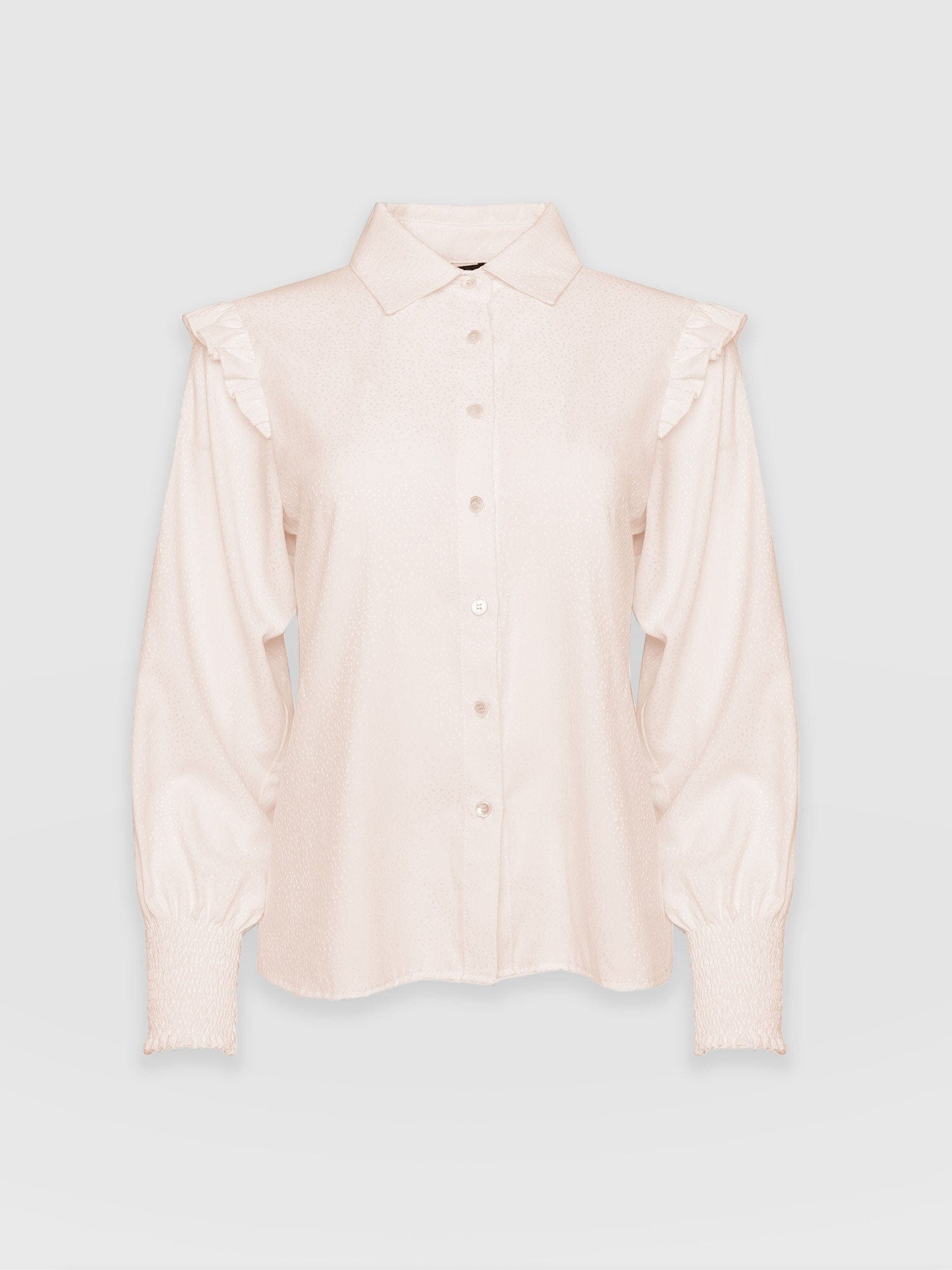 Taylor Frill Detail Blouse Pastel Pink - Women's Shirts | Saint + Sofia® USA
